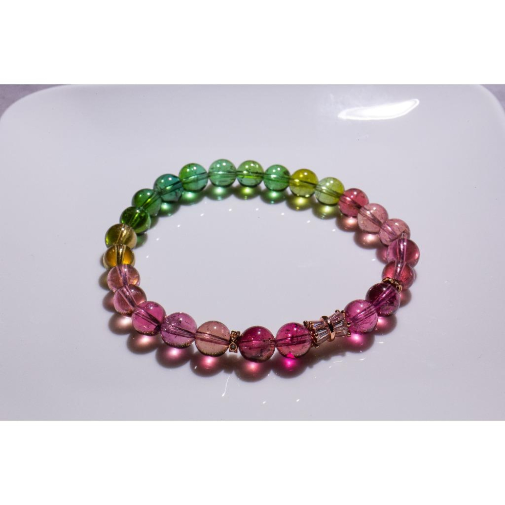 【虹光聖境】色標級彩碧璽7mm✨全淨體寶石光｜頂級電氣石對應全脈輪｜避邪擋煞與增進好運｜設計款輕珠寶｜現貨實拍｜晶心書蘊-細節圖9