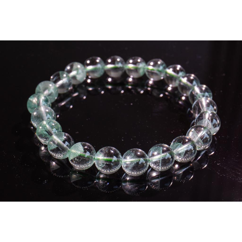 【翠影春融】頂級翠幽靈手鍊8.6mm✨附證書｜稀有亮翠綠成色｜最強招正財與事業貴人｜極致冰透聚寶盆品相｜現貨實拍｜晶心書-細節圖2