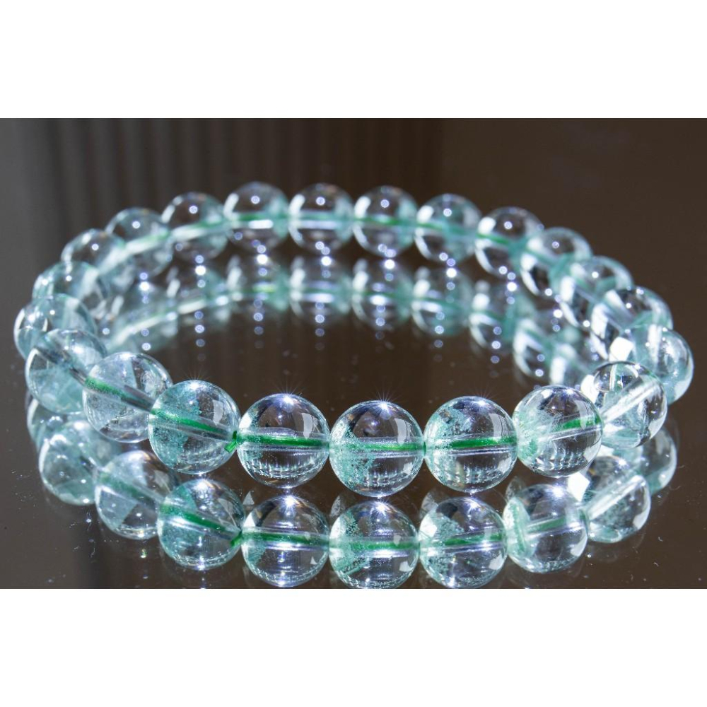 【翠影春融】頂級翠幽靈手鍊8.6mm✨附證書｜稀有亮翠綠成色｜最強招正財與事業貴人｜極致冰透聚寶盆品相｜現貨實拍｜晶心書-細節圖5