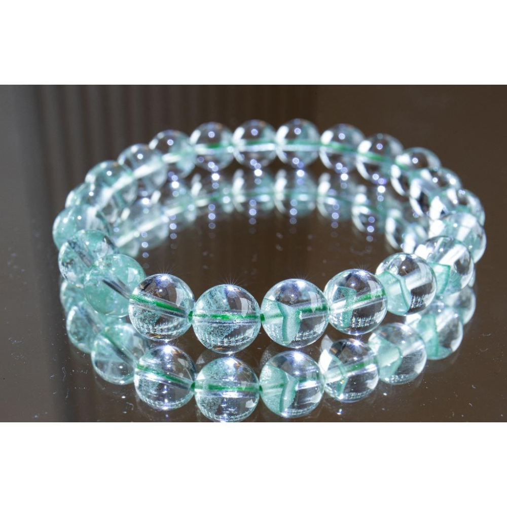 【翠影春融】頂級翠幽靈手鍊8.6mm✨附證書｜稀有亮翠綠成色｜最強招正財與事業貴人｜極致冰透聚寶盆品相｜現貨實拍｜晶心書-細節圖6