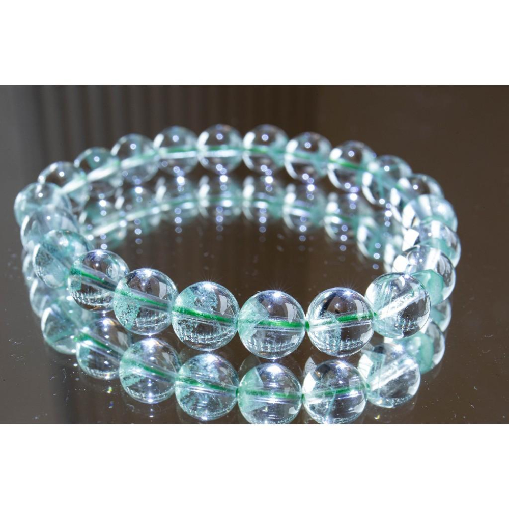 【翠影春融】頂級翠幽靈手鍊8.6mm✨附證書｜稀有亮翠綠成色｜最強招正財與事業貴人｜極致冰透聚寶盆品相｜現貨實拍｜晶心書-細節圖7