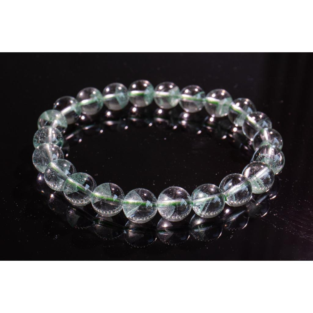 【翠影春融】頂級翠幽靈手鍊8.6mm✨附證書｜稀有亮翠綠成色｜最強招正財與事業貴人｜極致冰透聚寶盆品相｜現貨實拍｜晶心書-細節圖8