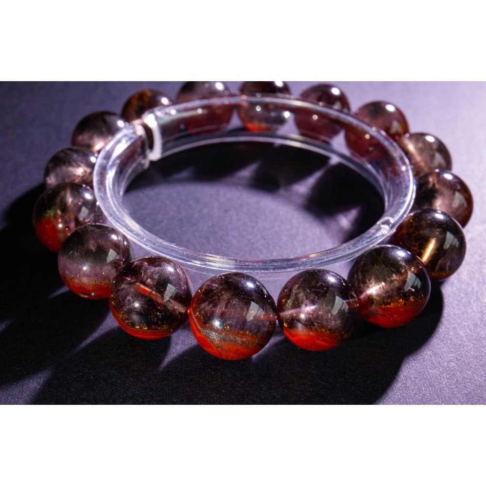 【烈焰之盾】頂級極光23手鍊13mm✨荊棘玫瑰品相｜極致濃郁紅火彩｜全方位轉運與超強避邪防護｜重磅大珠能量石｜現貨實拍-細節圖6