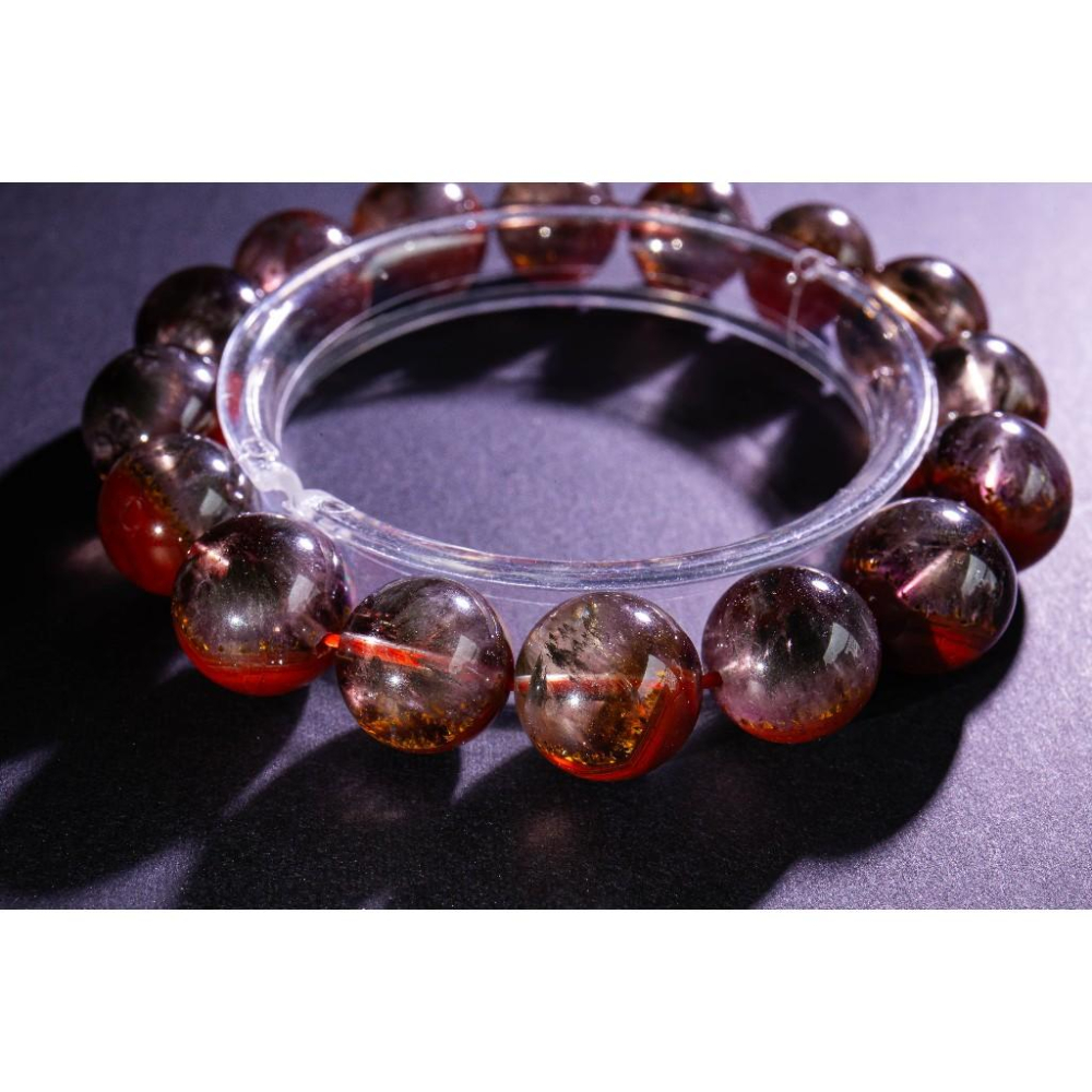 【烈焰之盾】頂級極光23手鍊13mm✨荊棘玫瑰品相｜極致濃郁紅火彩｜全方位轉運與超強避邪防護｜重磅大珠能量石｜現貨實拍-細節圖8