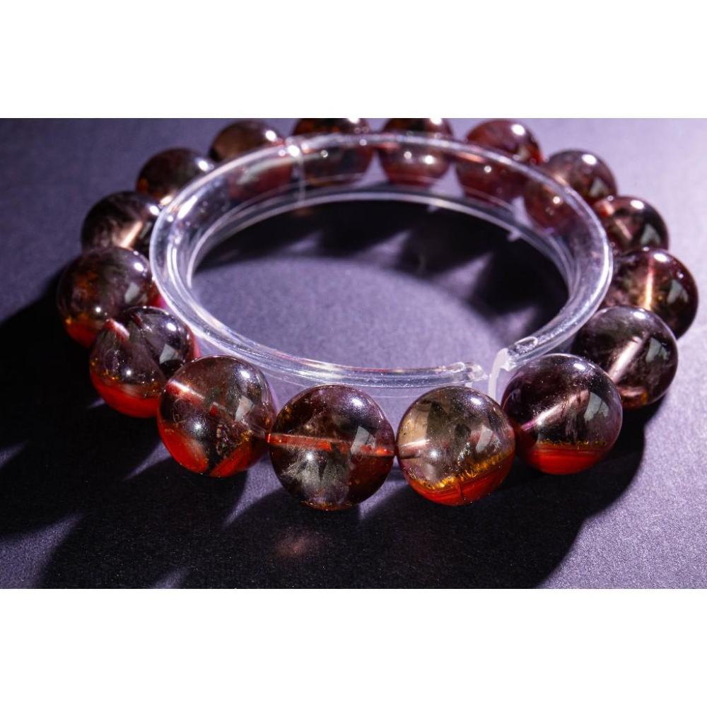 【烈焰之盾】頂級極光23手鍊13mm✨荊棘玫瑰品相｜極致濃郁紅火彩｜全方位轉運與超強避邪防護｜重磅大珠能量石｜現貨實拍-細節圖9