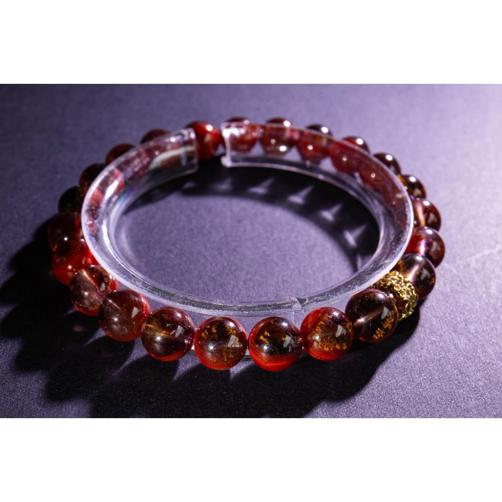 【荊棘玫瑰】頂級極光23手鍊8mm✨附證書｜極致滿礦紅色火彩｜全方位轉運與深層心靈療癒｜古老能量石｜現貨實拍｜晶心書蘊-細節圖9