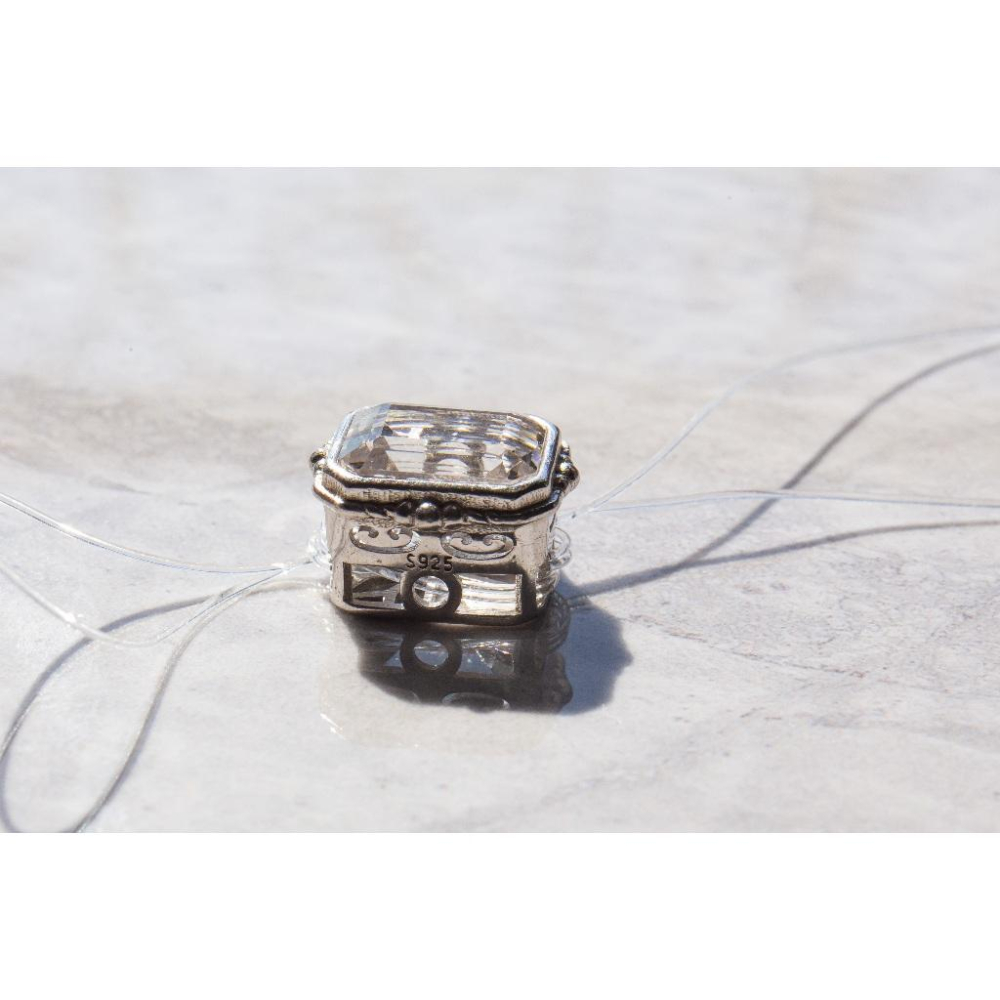 【聖靈光華】戒面級賽黃晶寶盒墜子12x9mm✨極致鑽石火光｜925純銀精工包邊｜開啟頂輪高頻療癒｜現貨實拍｜晶心書蘊-細節圖3