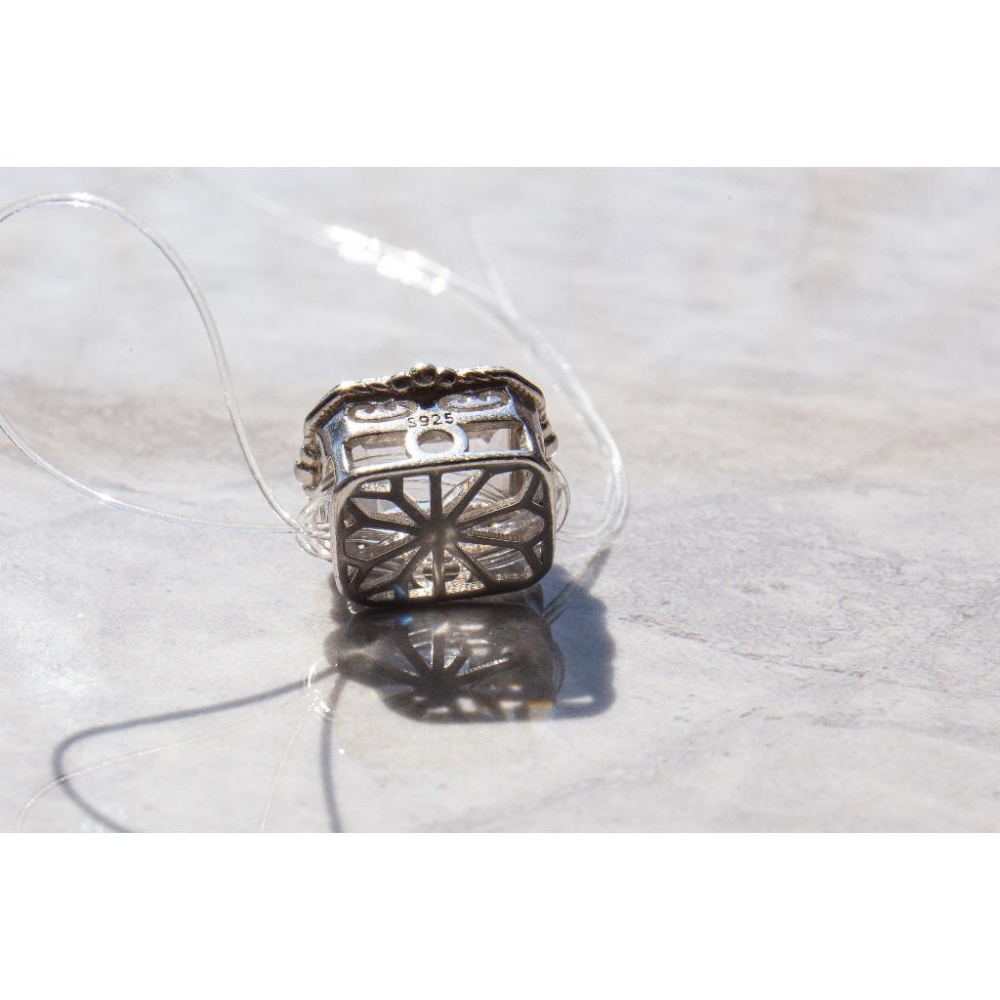 【聖靈光華】戒面級賽黃晶寶盒墜子12x9mm✨極致鑽石火光｜925純銀精工包邊｜開啟頂輪高頻療癒｜現貨實拍｜晶心書蘊-細節圖8