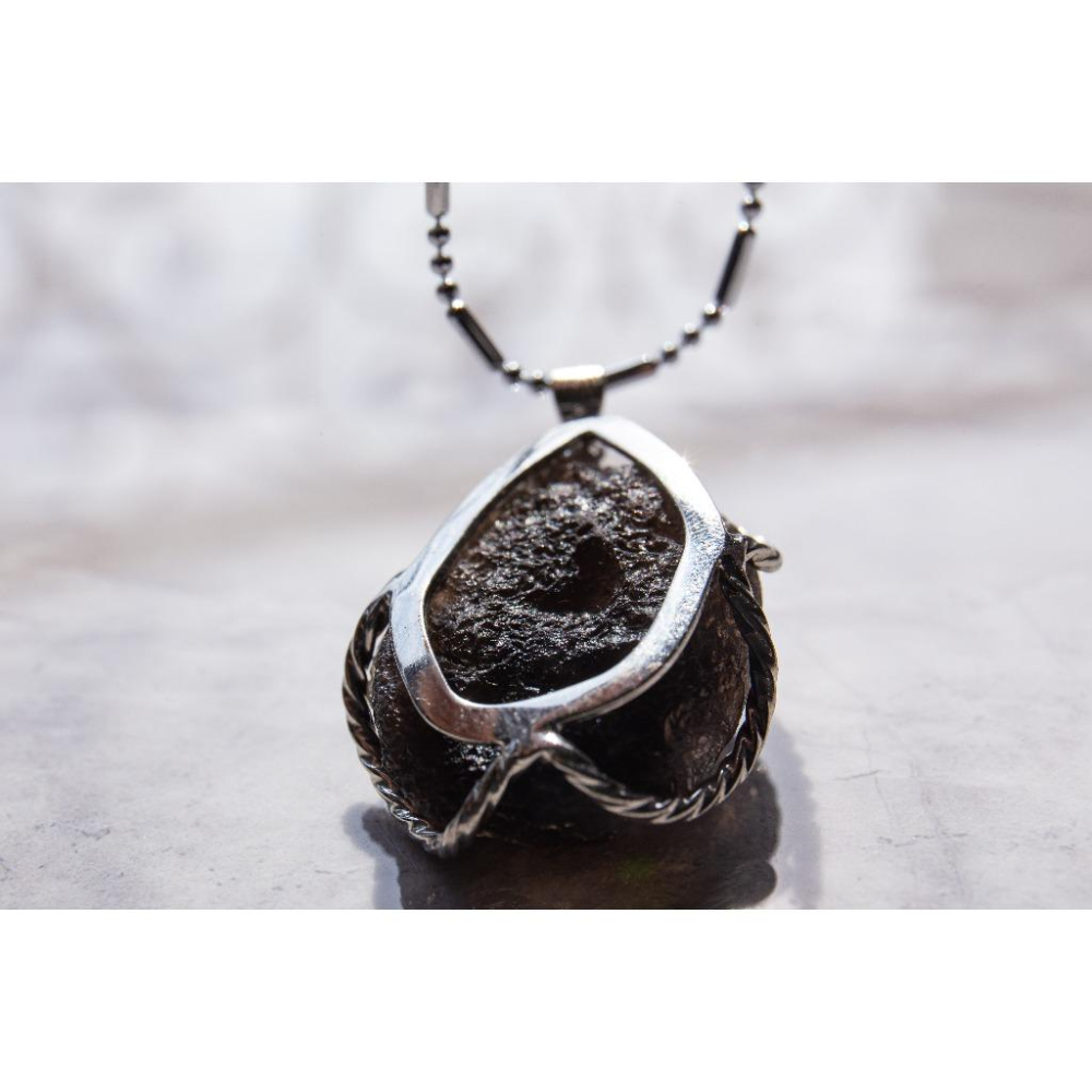 【天狼星之光】亞利桑那隕石墜飾15.4g✨如意寶珠Cintamani｜925銀精工包邊｜最高震頻淨化與顯化力量｜靈魂覺醒-細節圖8