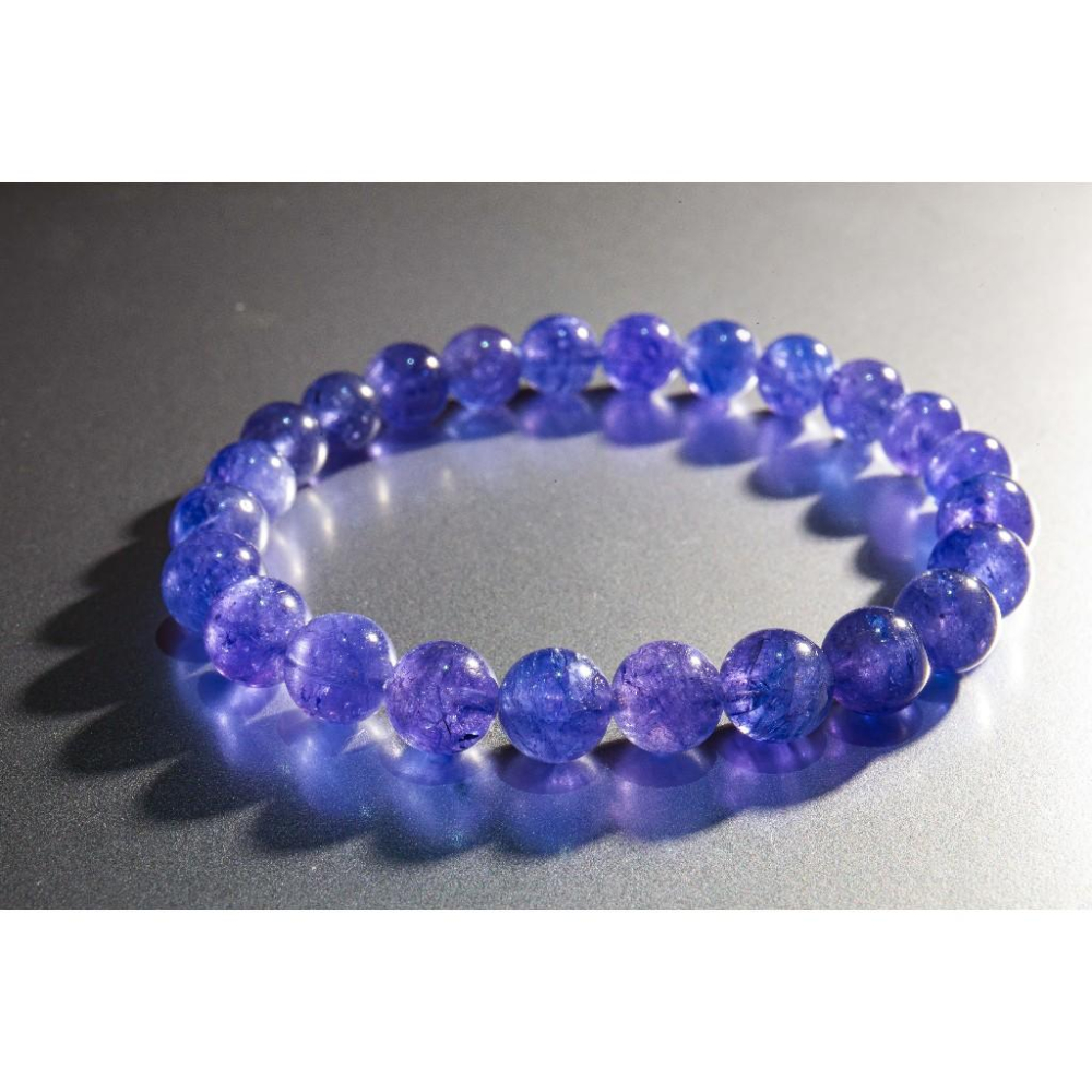 【海洋靈氣】頂級丹泉石手鍊7.5mm✨坦桑石｜極致深靛藍寶石光澤｜開發直覺與提升頻率｜啟動眉心輪與頂輪｜晶心書蘊-細節圖2