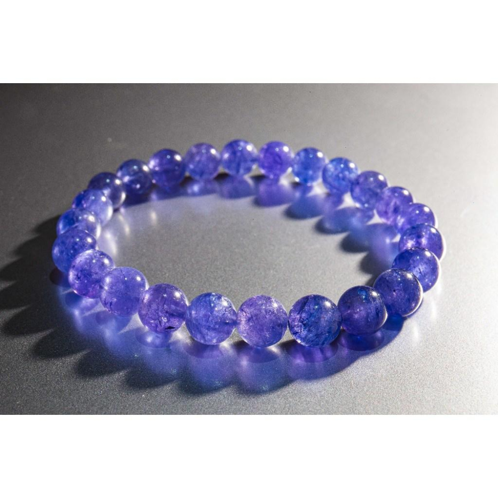 【海洋靈氣】頂級丹泉石手鍊7.5mm✨坦桑石｜極致深靛藍寶石光澤｜開發直覺與提升頻率｜啟動眉心輪與頂輪｜晶心書蘊-細節圖3