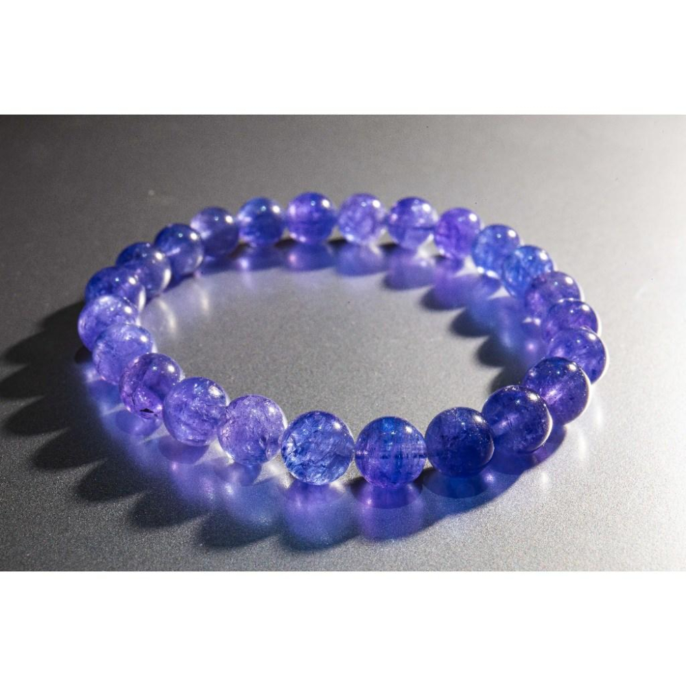 【海洋靈氣】頂級丹泉石手鍊7.5mm✨坦桑石｜極致深靛藍寶石光澤｜開發直覺與提升頻率｜啟動眉心輪與頂輪｜晶心書蘊-細節圖4