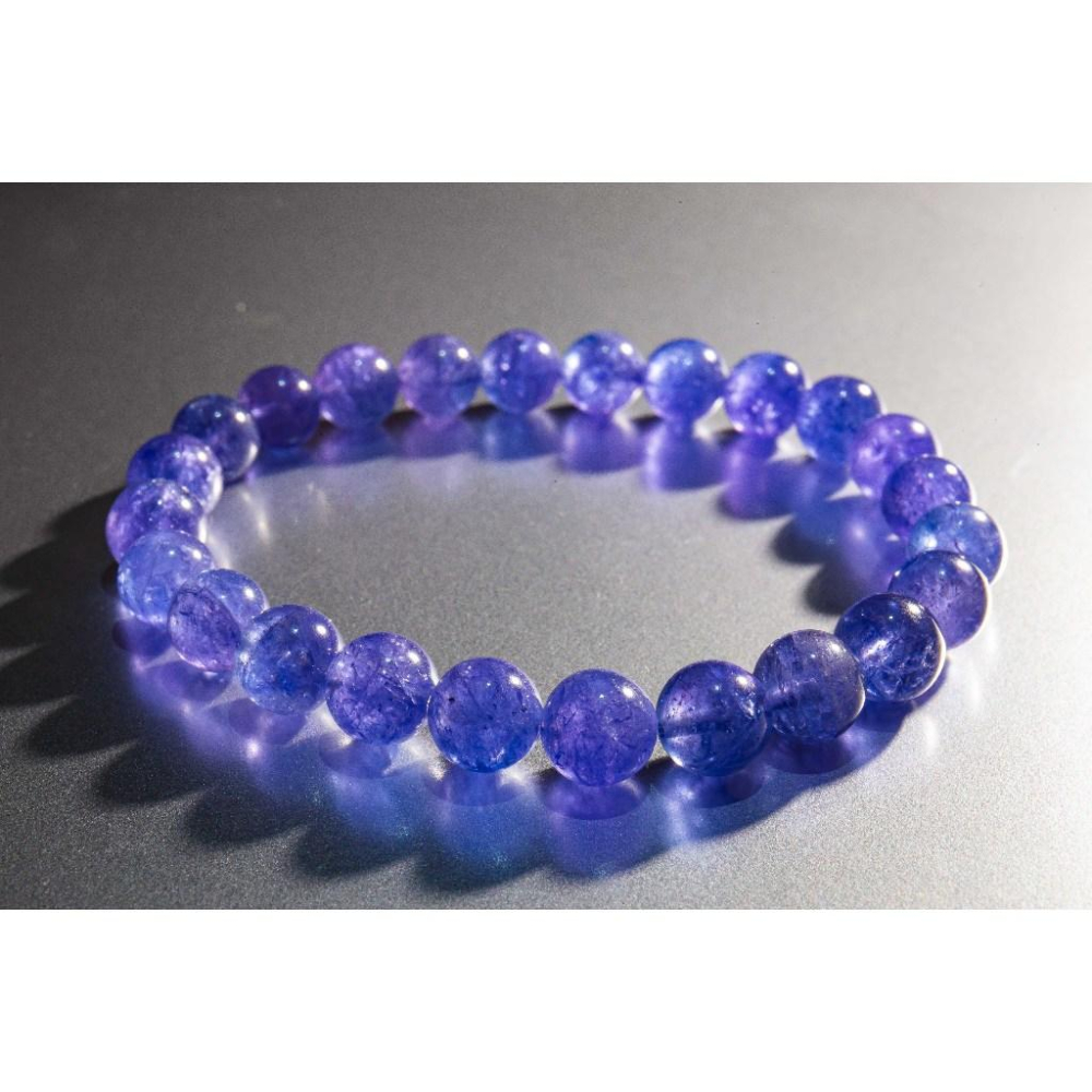 【海洋靈氣】頂級丹泉石手鍊7.5mm✨坦桑石｜極致深靛藍寶石光澤｜開發直覺與提升頻率｜啟動眉心輪與頂輪｜晶心書蘊-細節圖6