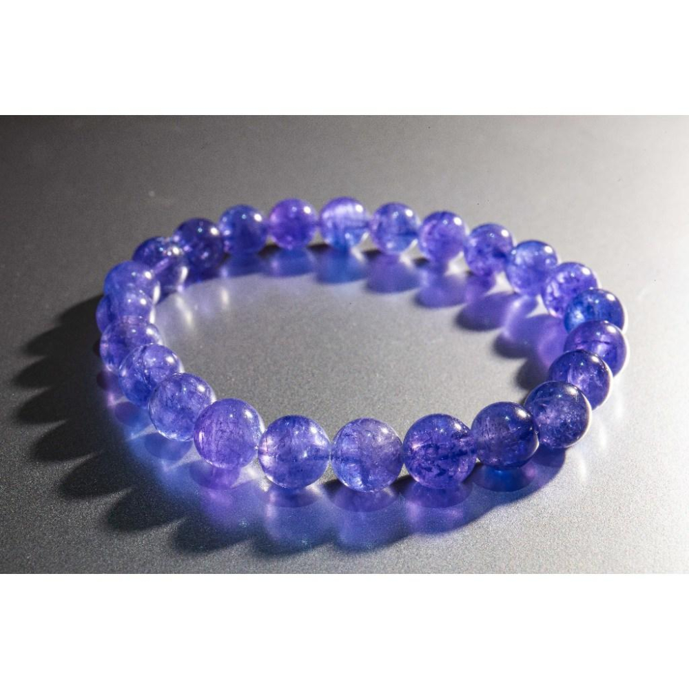 【海洋靈氣】頂級丹泉石手鍊7.5mm✨坦桑石｜極致深靛藍寶石光澤｜開發直覺與提升頻率｜啟動眉心輪與頂輪｜晶心書蘊-細節圖7