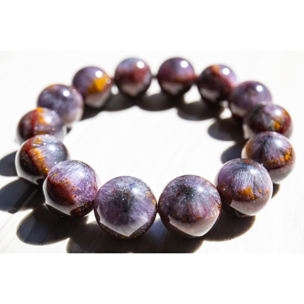 【頂級珍藏】四色極光23達碧茲手鍊15mm✨72.62g附證書｜稀有星芒結構｜全方位能量｜招財避邪｜現貨實拍｜晶心書蘊-細節圖2