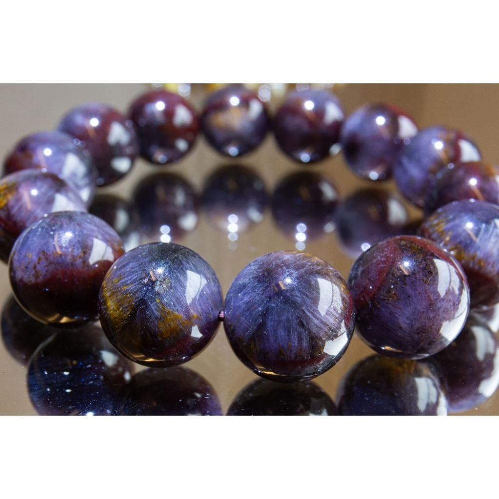 【頂級珍藏】四色極光23達碧茲手鍊15mm✨72.62g附證書｜稀有星芒結構｜全方位能量｜招財避邪｜現貨實拍｜晶心書蘊-細節圖5