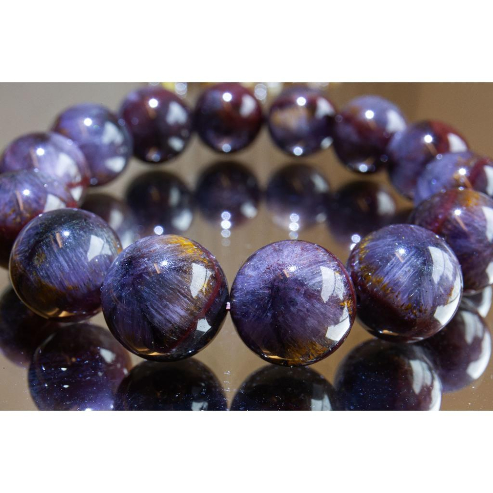 【頂級珍藏】四色極光23達碧茲手鍊15mm✨72.62g附證書｜稀有星芒結構｜全方位能量｜招財避邪｜現貨實拍｜晶心書蘊-細節圖6