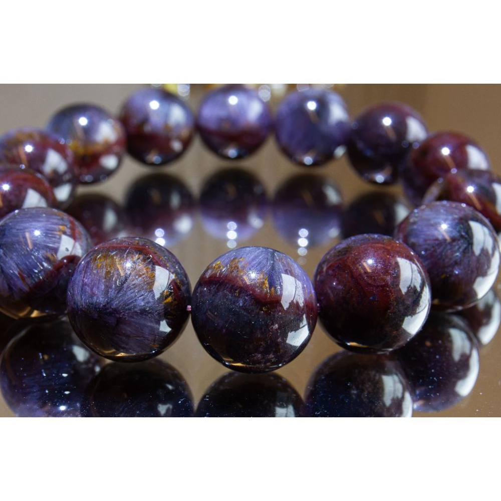 【頂級珍藏】四色極光23達碧茲手鍊15mm✨72.62g附證書｜稀有星芒結構｜全方位能量｜招財避邪｜現貨實拍｜晶心書蘊-細節圖8