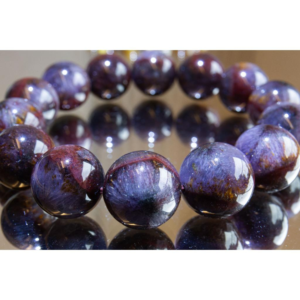 【頂級珍藏】四色極光23達碧茲手鍊15mm✨72.62g附證書｜稀有星芒結構｜全方位能量｜招財避邪｜現貨實拍｜晶心書蘊-細節圖9