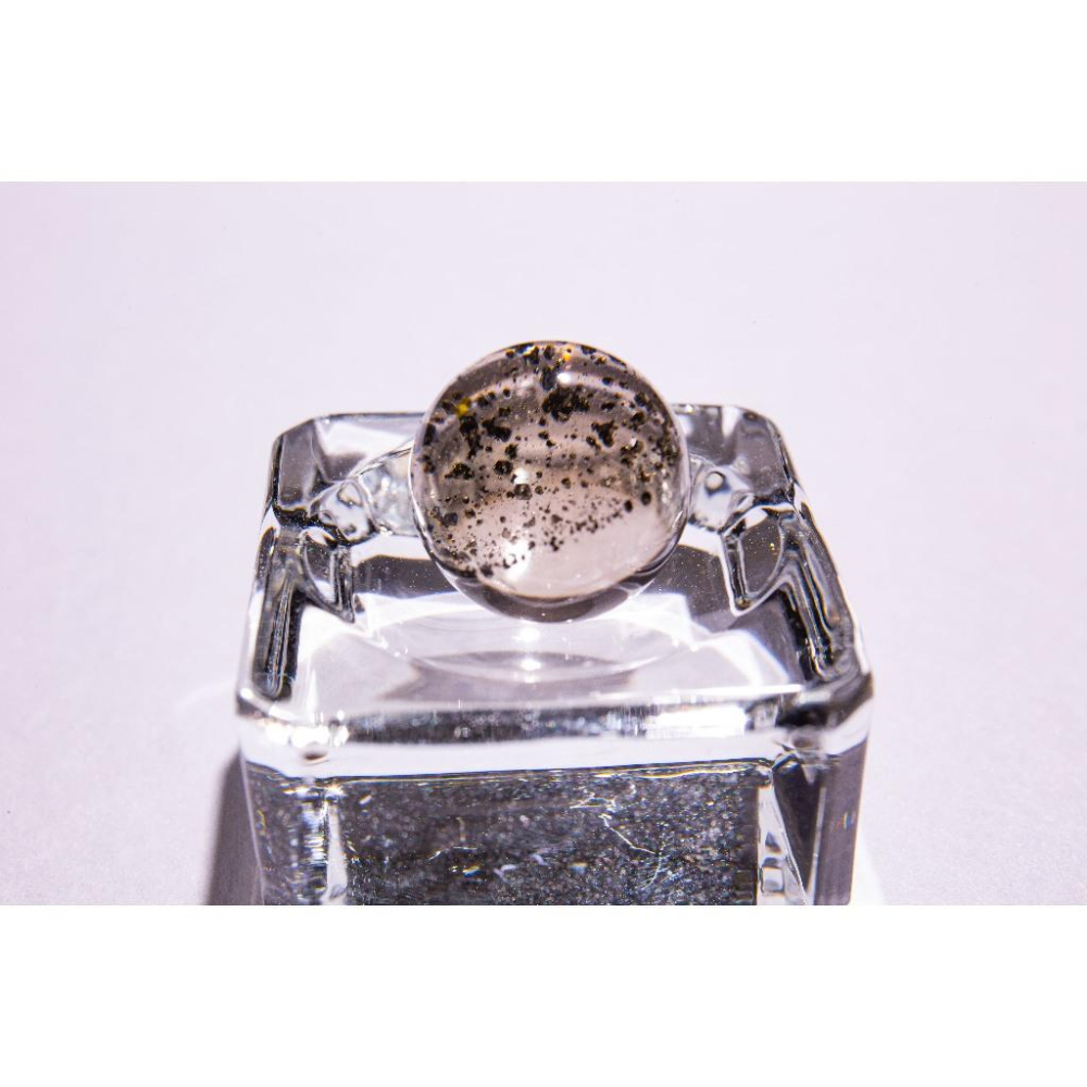 【黃銅礦】頂級單珠14mm✨璀璨星空金燦火彩｜白水晶共生聚財招福｜空間磁場淨化轉運｜無打孔能量小球｜一圖一物實拍｜晶心書-細節圖2