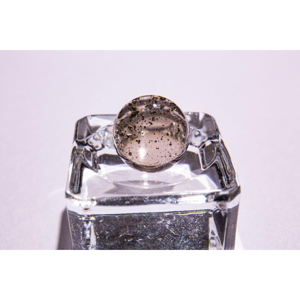 【黃銅礦】頂級單珠14mm✨璀璨星空金燦火彩｜白水晶共生聚財招福｜空間磁場淨化轉運｜無打孔能量小球｜一圖一物實拍｜晶心書-細節圖8