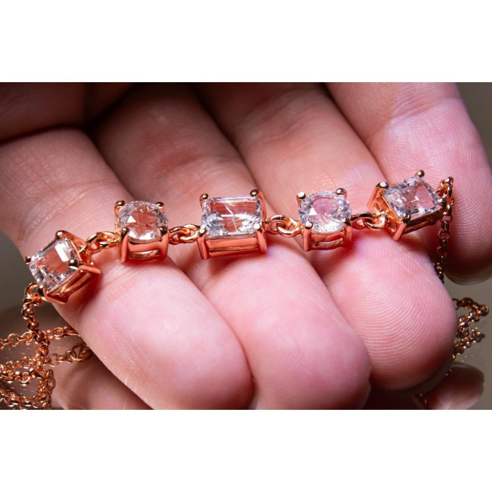 【矽鈹石】高頻玫瑰金手鍊6.5ct✨戒面等級硅鈹石｜開啟全脈輪靈魂連結｜附證書｜時尚靈性兼具925純銀鑲嵌｜晶心書蘊-細節圖2