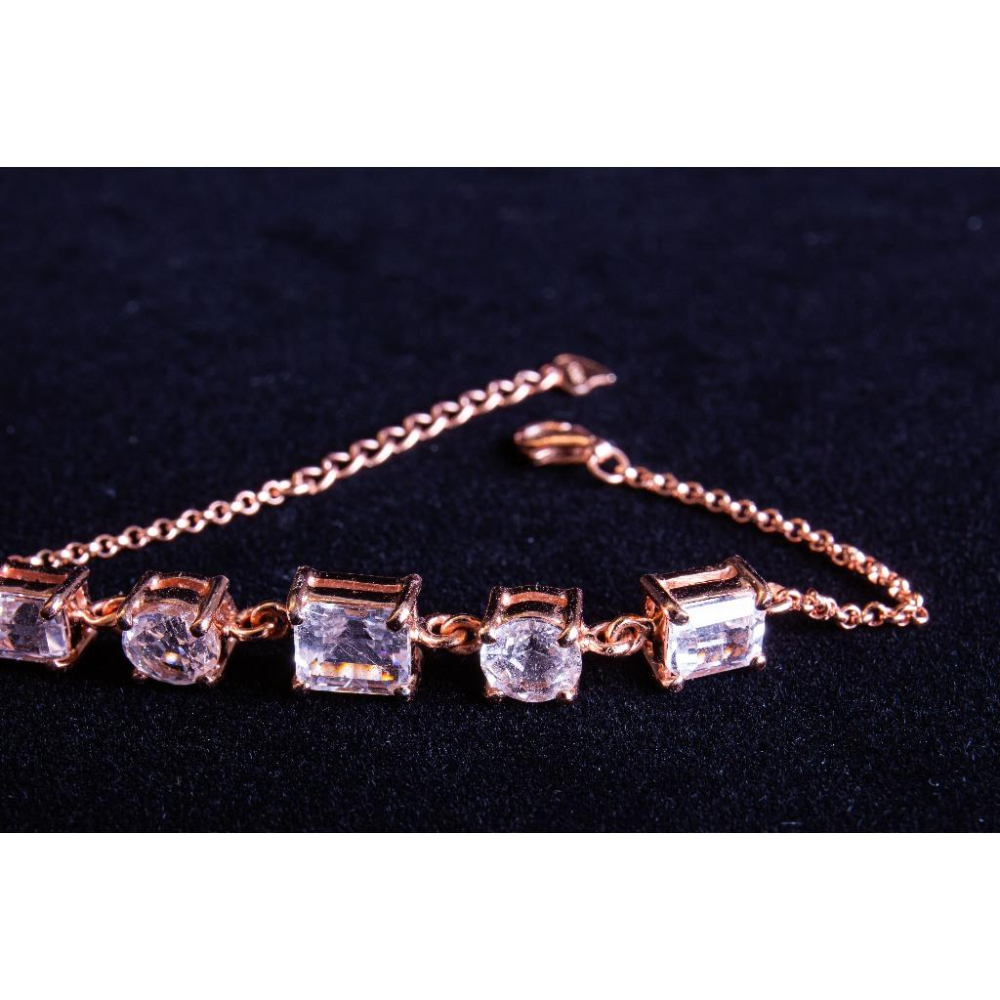 【矽鈹石】高頻玫瑰金手鍊6.5ct✨戒面等級硅鈹石｜開啟全脈輪靈魂連結｜附證書｜時尚靈性兼具925純銀鑲嵌｜晶心書蘊-細節圖5