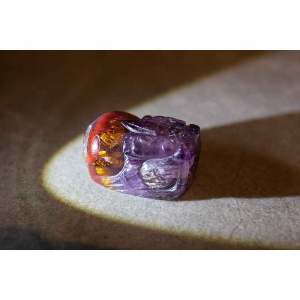 【極光23】頂級貔貅21mm✨四色共生招財顯化｜全方位能量修護｜紫晶黃磷鐵礦避邪擋煞守護神獸｜現貨實拍｜晶心書蘊-細節圖2
