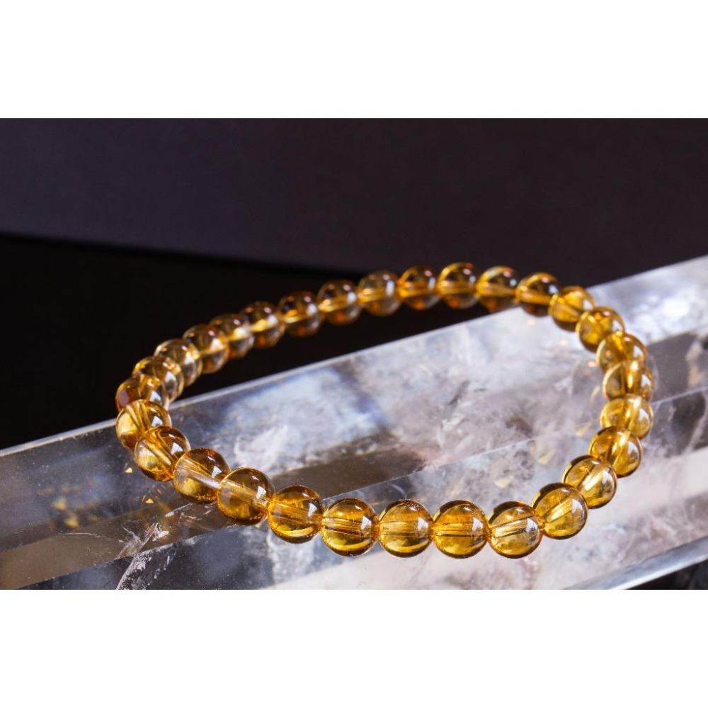 【黃水晶】金紅料手鍊6.2mm✨巴西全淨美貨｜主打偏財自信意志｜事業顯化之石冰透玻璃體｜晶心書蘊-細節圖5