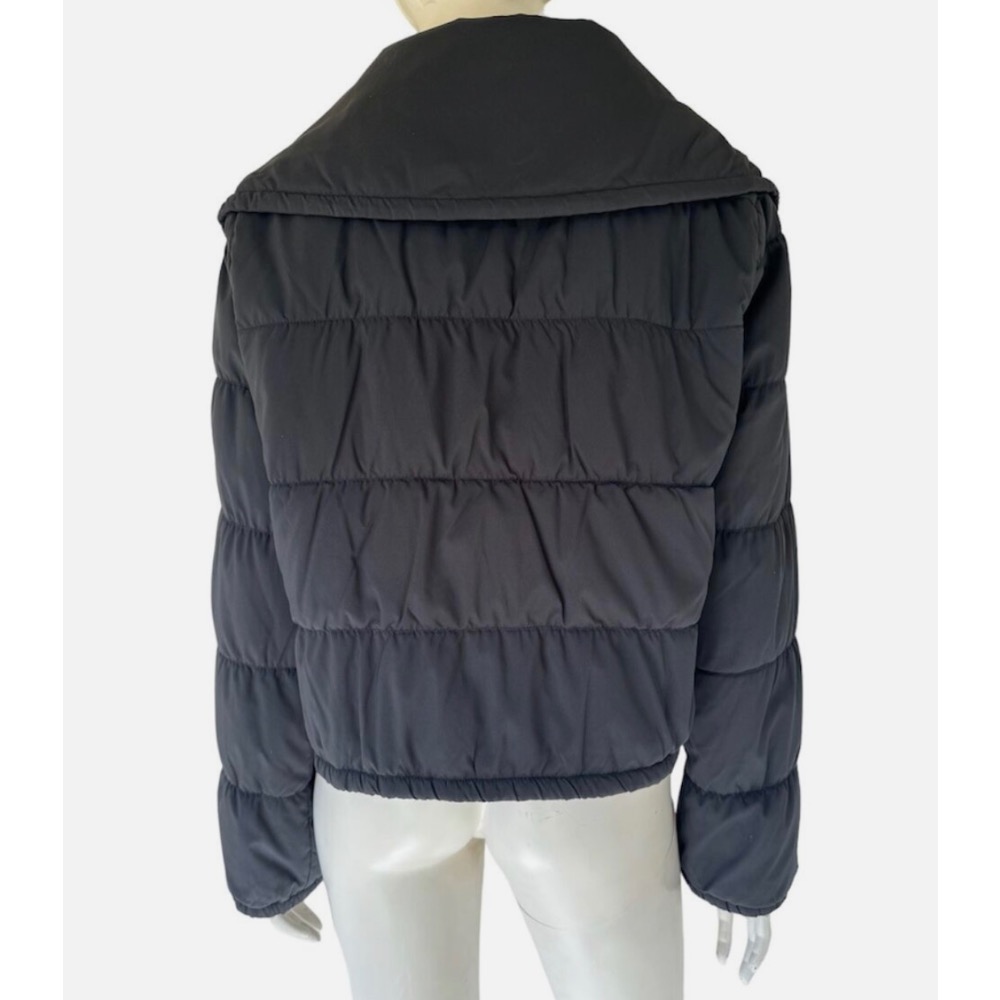 BCBG 黑色鋪棉澎澎造型保暖短版外套 S-細節圖3