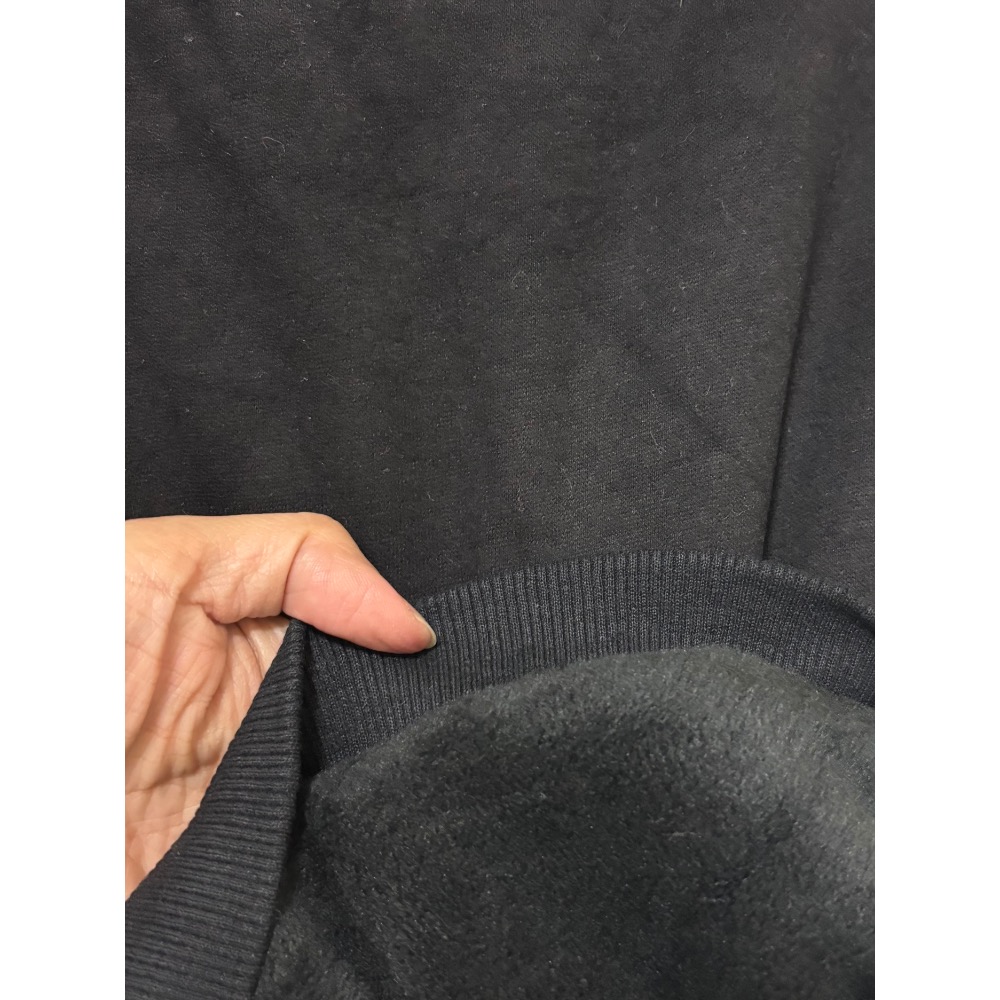 《全新》童裝 拼接 厚刷毛大學T  刷絨 假兩件衛衣 蝴蝶袖 麂皮拼接線衫 100-細節圖4