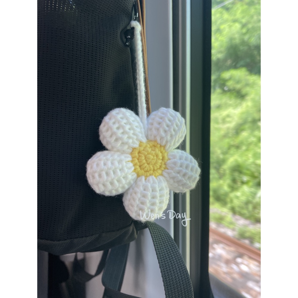 Wen’s Day | 朵朵棉花糖 | 手作鉤織 阿富汗鉤織花朵 鉤織花朵 鉤織花花 鉤織吊飾 花花吊飾 花朵吊飾-細節圖4