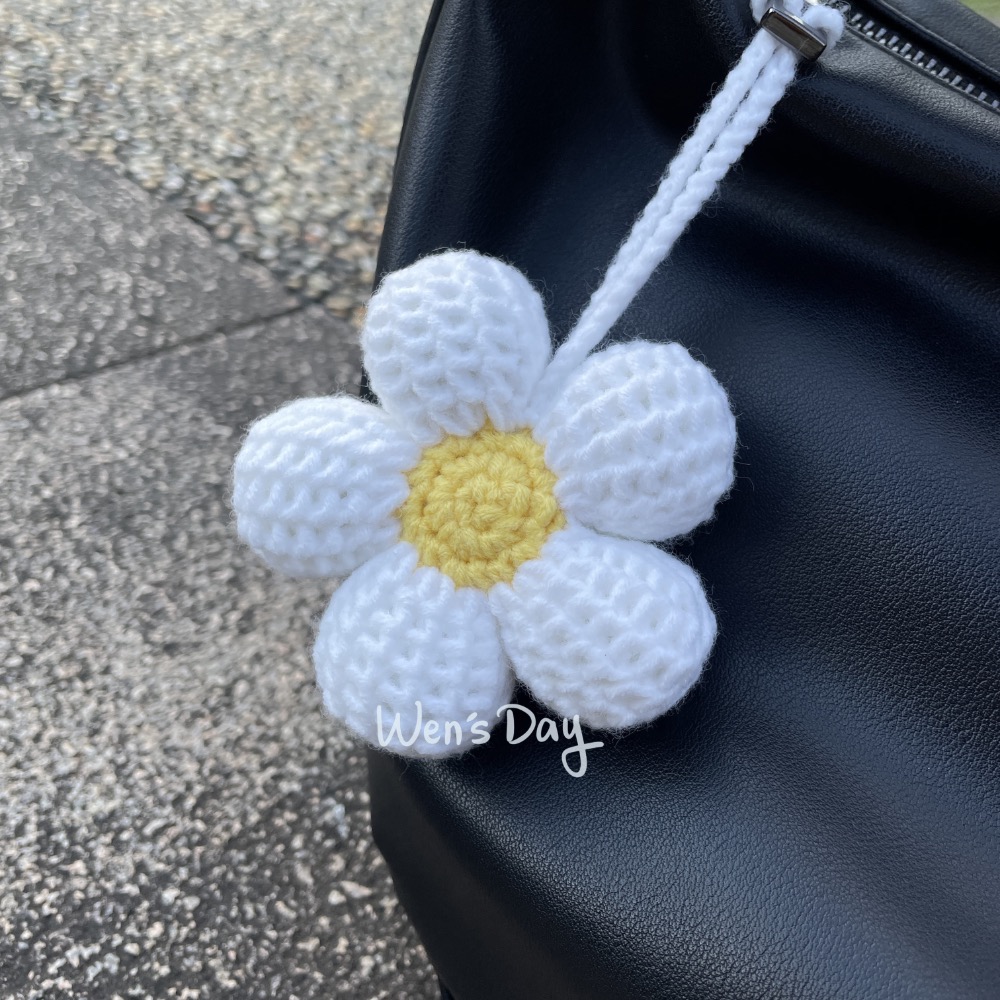 Wen’s Day | 朵朵棉花糖 | 手作鉤織 阿富汗鉤織花朵 鉤織花朵 鉤織花花 鉤織吊飾 花花吊飾 花朵吊飾-規格圖7