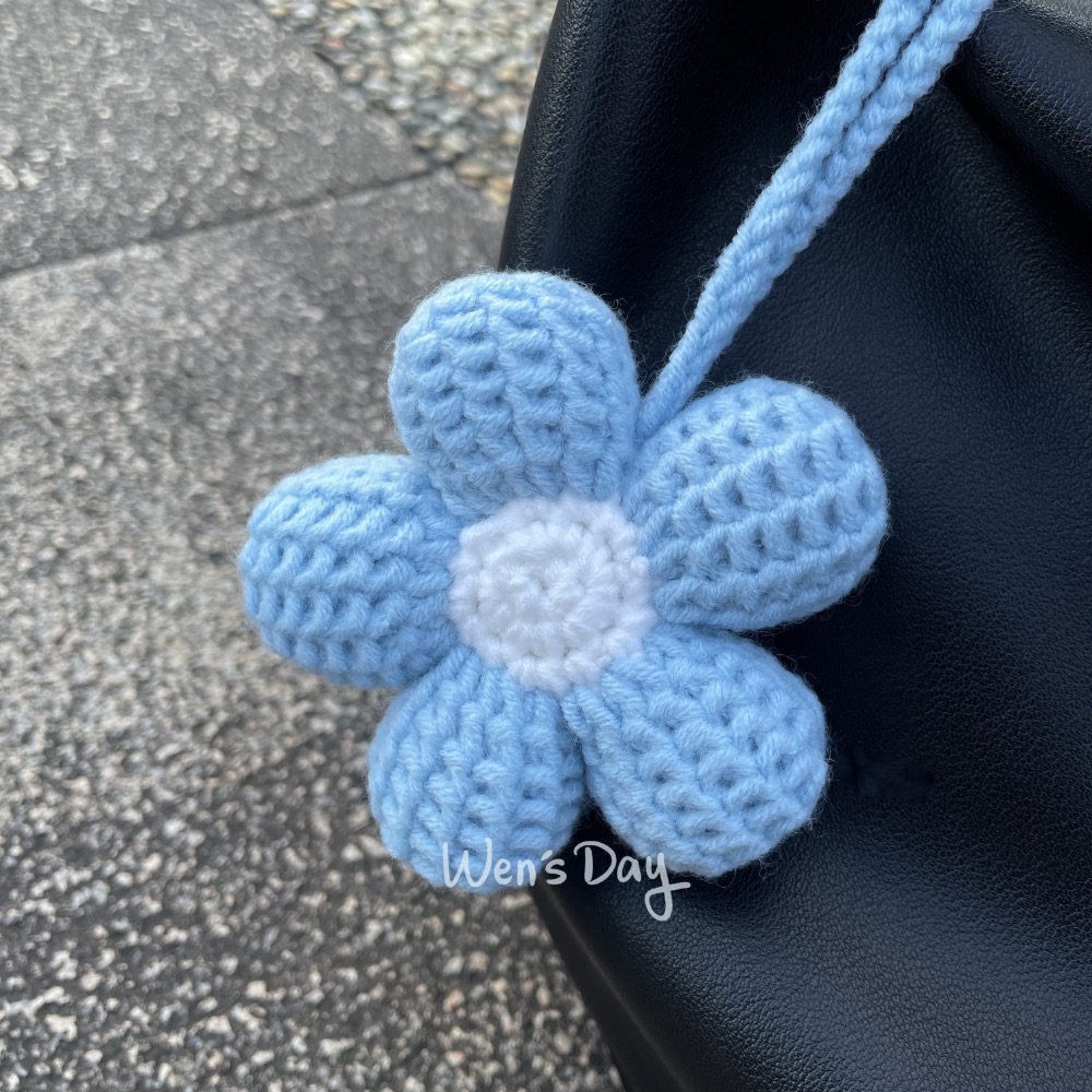 Wen’s Day | 朵朵棉花糖 | 手作鉤織 阿富汗鉤織花朵 鉤織花朵 鉤織花花 鉤織吊飾 花花吊飾 花朵吊飾-規格圖7