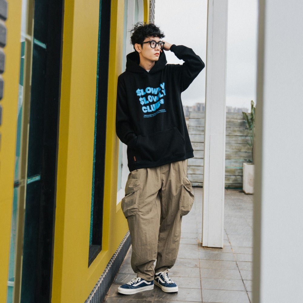 慢吞吞半色調網點寶寶絨帽T 帽踢 大學t-細節圖3