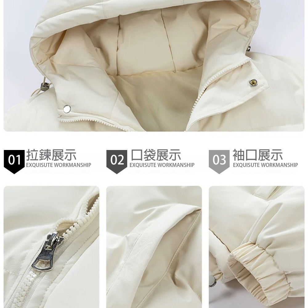 M02 戴帽防潑水鋪棉外套 小編自留款 冬季外套 防風大衣 防潑水外套 男女皆可穿 情侶裝 男外套 女外套-細節圖10
