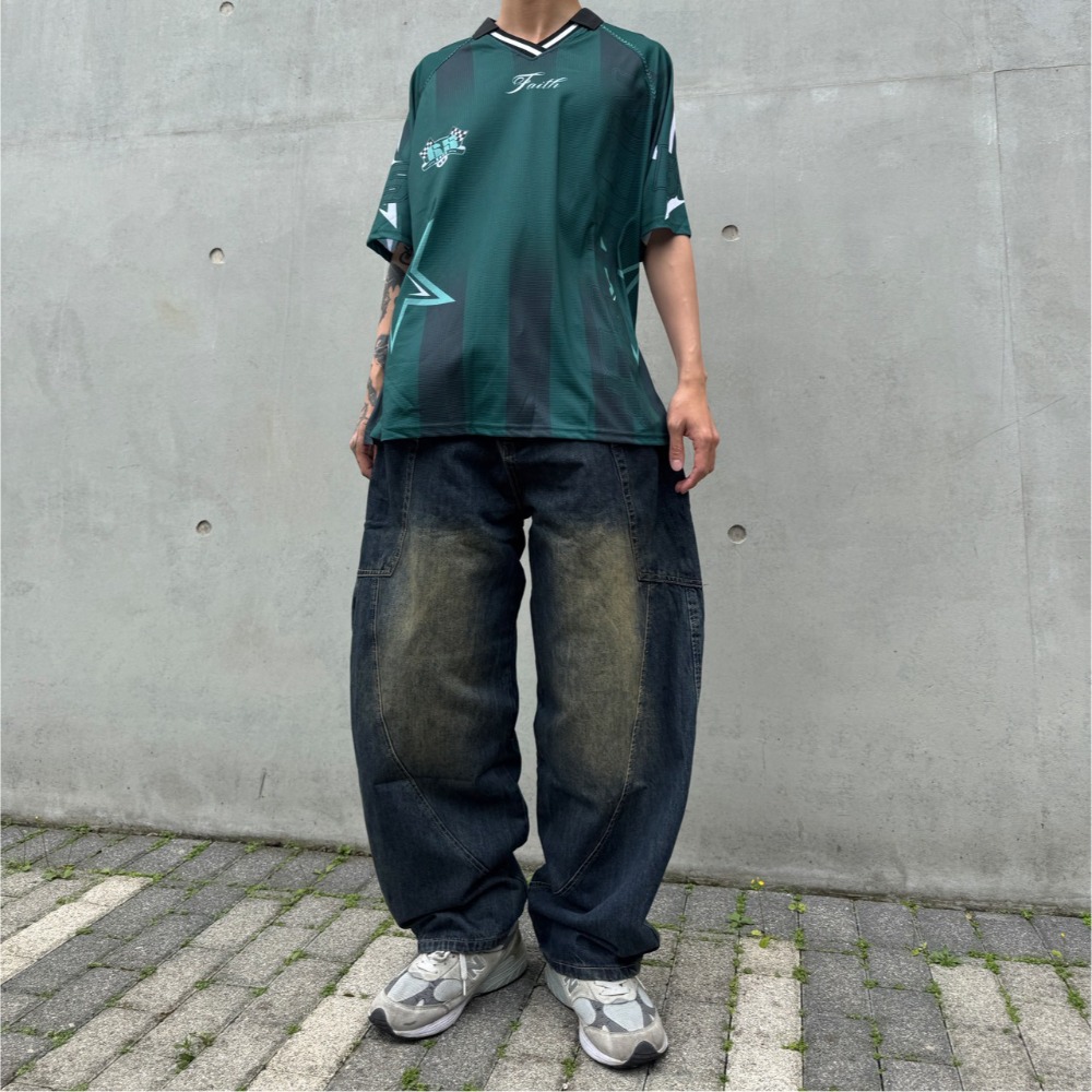 843口袋剪裁彎刀牛仔褲 牛仔長褲 男女皆可穿  oversize 男裝 工裝 女裝 褲子 錐形褲 繭型褲 彎刀褲-規格圖9