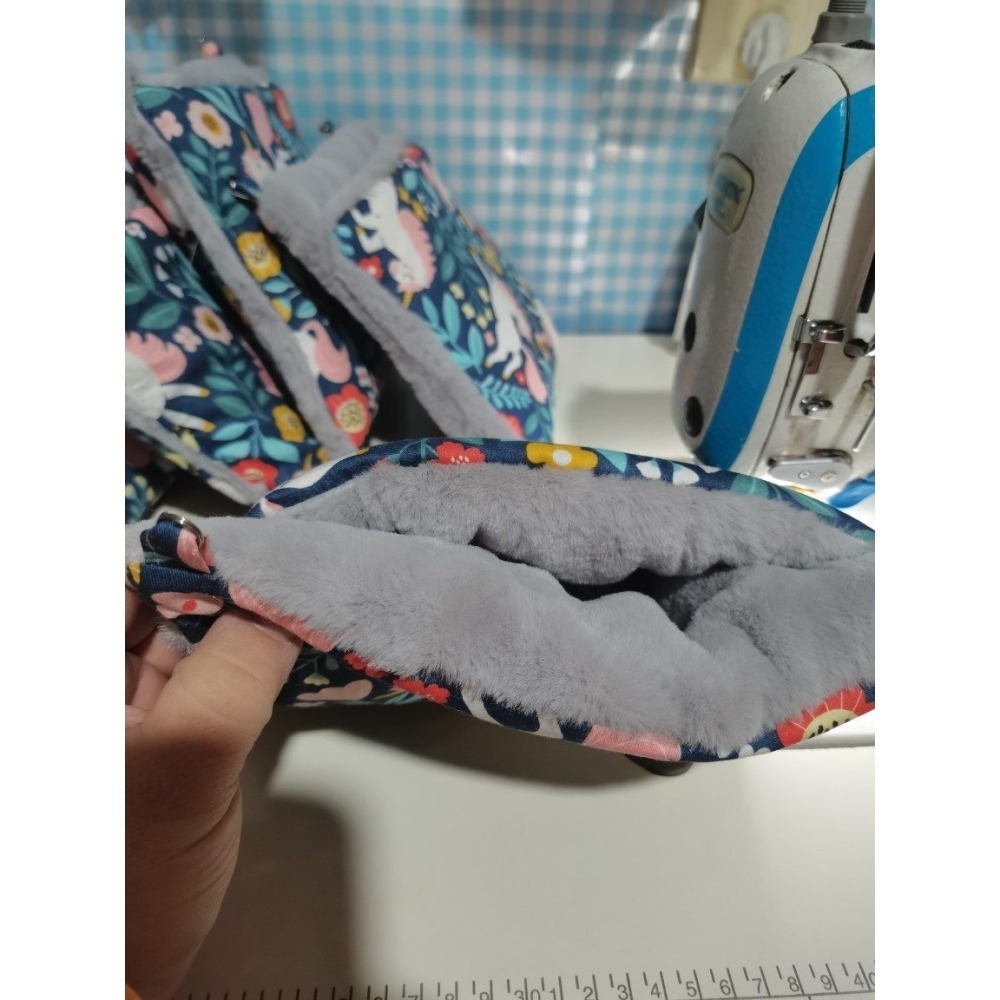 復古款純手工~蜜袋鼯花枝鼠倉鼠冬季用品~棉窩保暖棉被子掛袋小睡窩-細節圖3