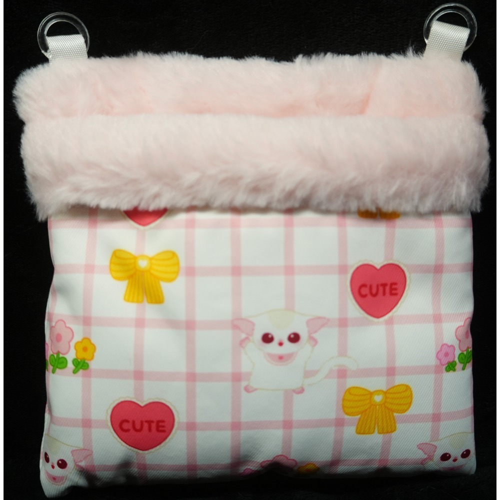 白底格網粉紅蜜