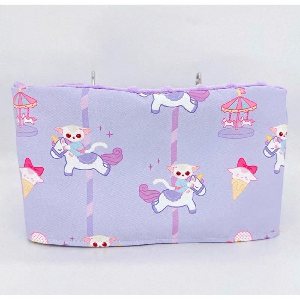 現貨當天出寵物掛藍窩不鏽鋼長方形掛藍窩 蜜袋鼯扇形掛藍睡窩/長方形睡籃/掛藍套/扇形掛藍套/豆豆絨-規格圖2