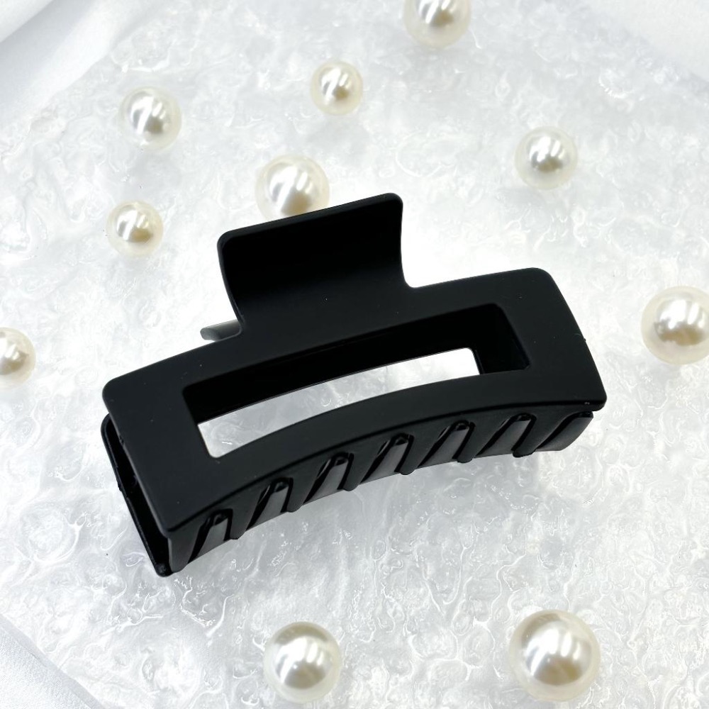 ｜原野生活CWhisper｜現貨韓系方形抓夾 鯊魚夾 黑色 米白色 咖啡色-細節圖2