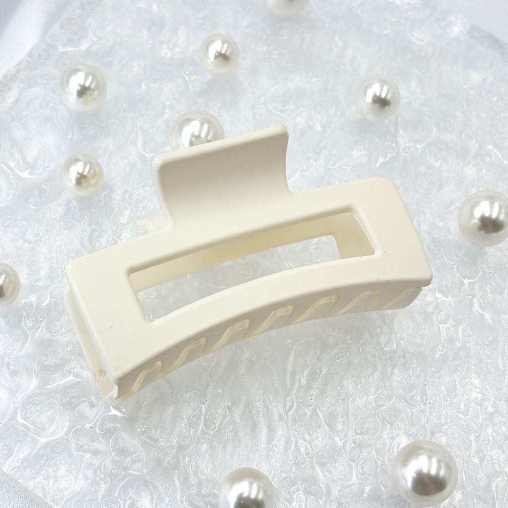 ｜原野生活CWhisper｜現貨韓系方形抓夾 鯊魚夾 黑色 米白色 咖啡色-細節圖3