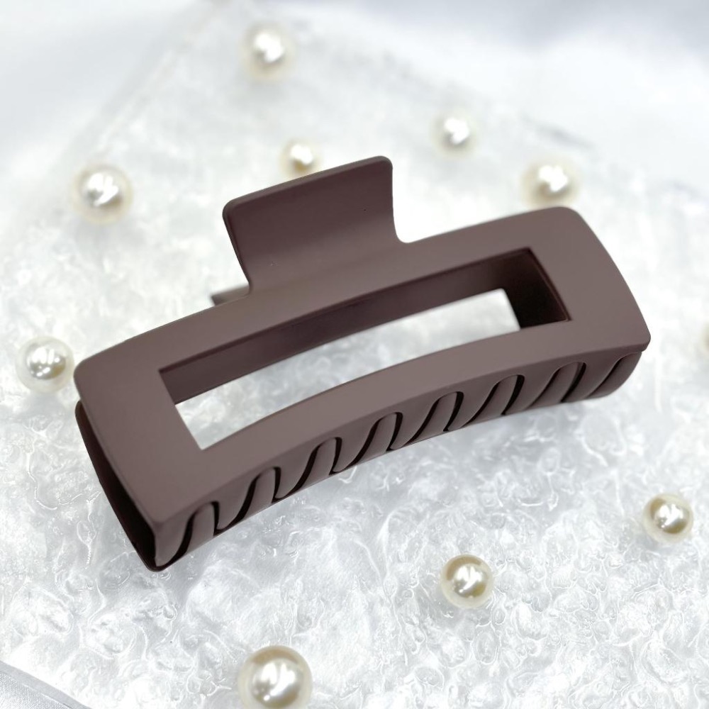 ｜原野生活CWhisper｜現貨韓系方形抓夾 鯊魚夾 黑色 米白色 咖啡色-細節圖4