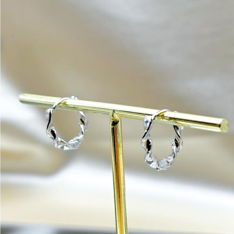 ｜原野生活CWhisper｜現貨本店爆款S925簡約銀麻花耳針耳飾耳釘耳環耳鉤-細節圖2