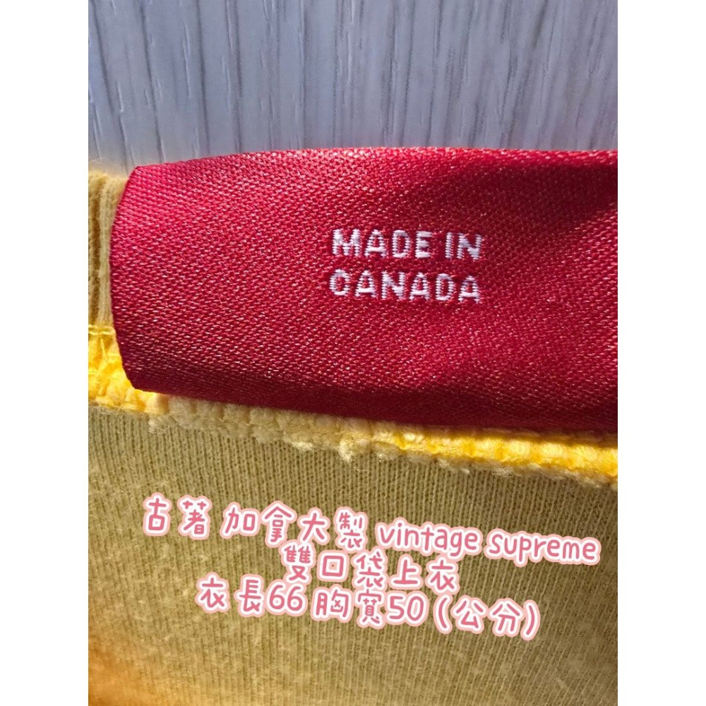 古著 加拿大製 vintage supreme 雙口袋上衣 衣長66 胸寬50 (公分)-細節圖2