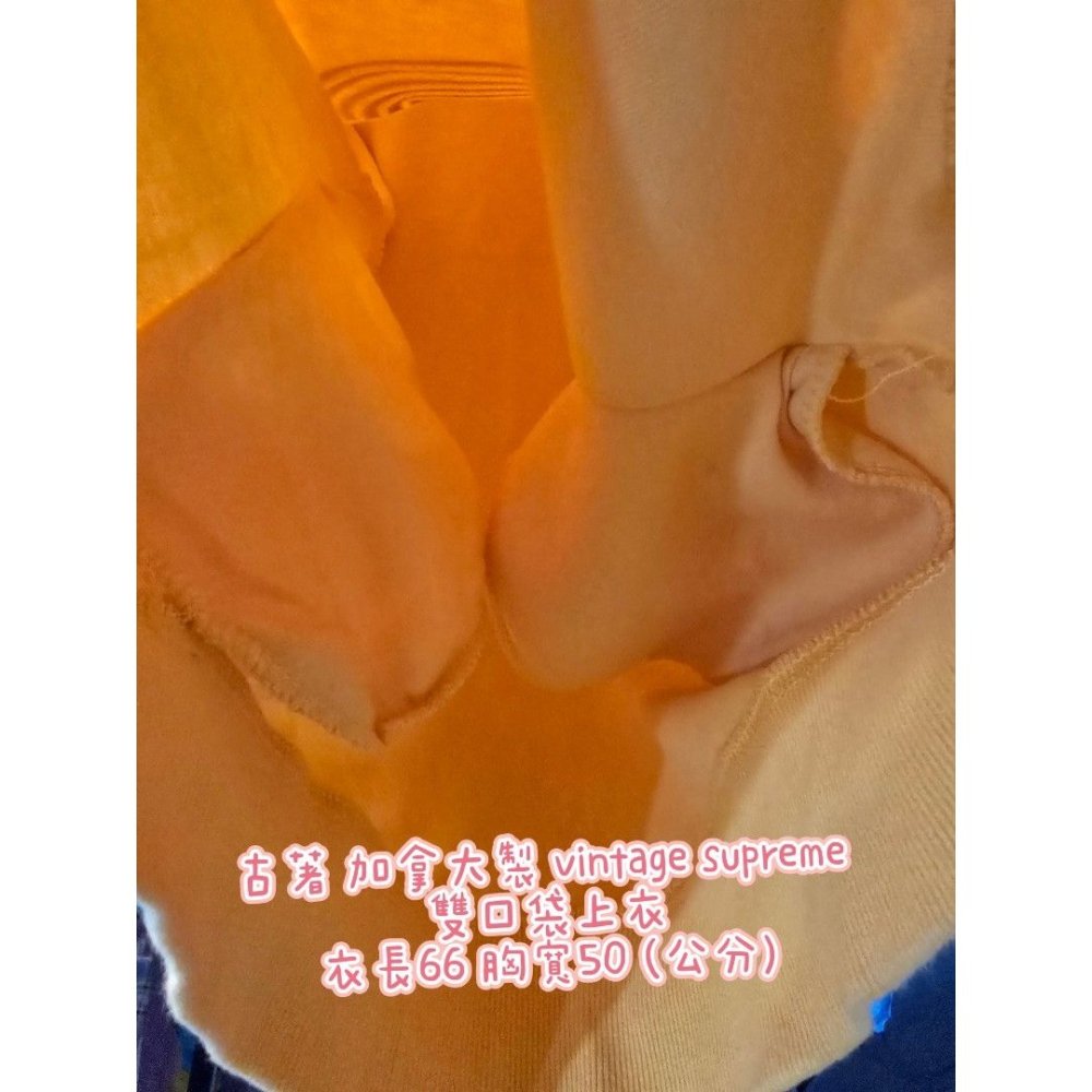 古著 加拿大製 vintage supreme 雙口袋上衣 衣長66 胸寬50 (公分)-細節圖5