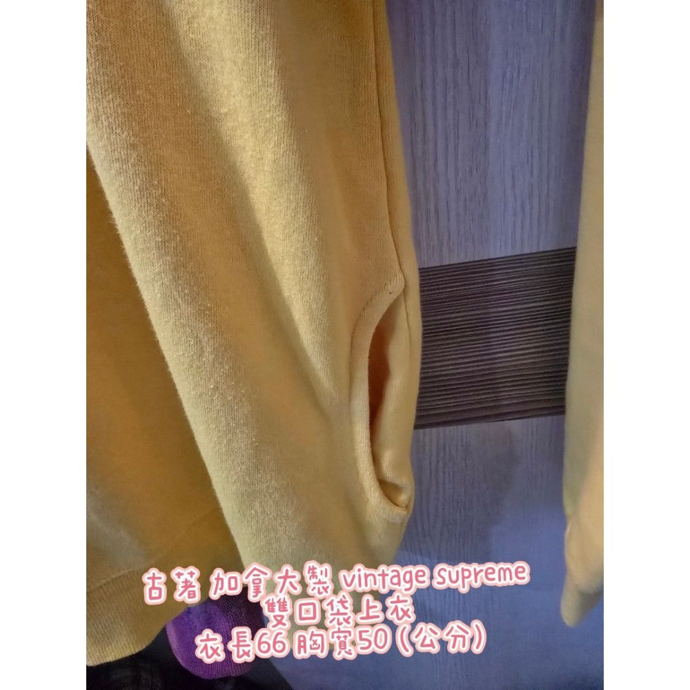 古著 加拿大製 vintage supreme 雙口袋上衣 衣長66 胸寬50 (公分)-細節圖8