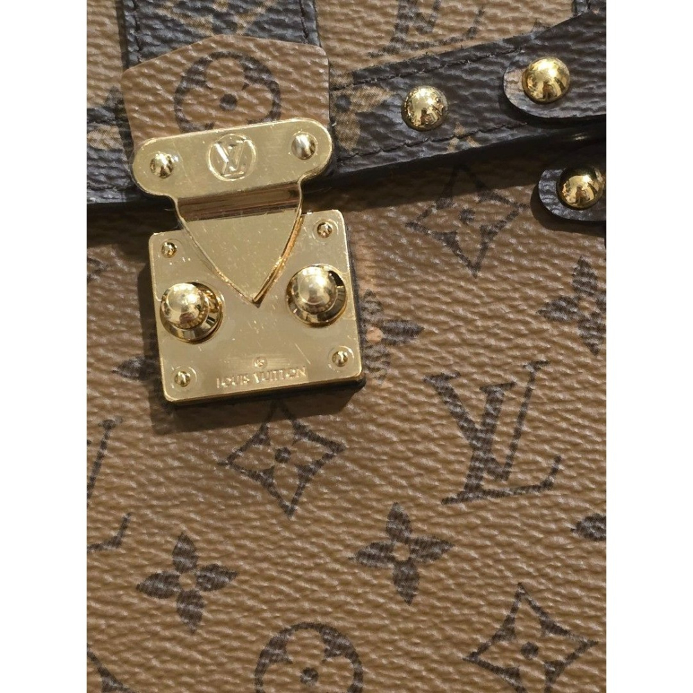LOUIS VUITTON M67873 VERTICALTRUNK POCHETTE經典 Reverse帆布硬殼斜背包-細節圖5