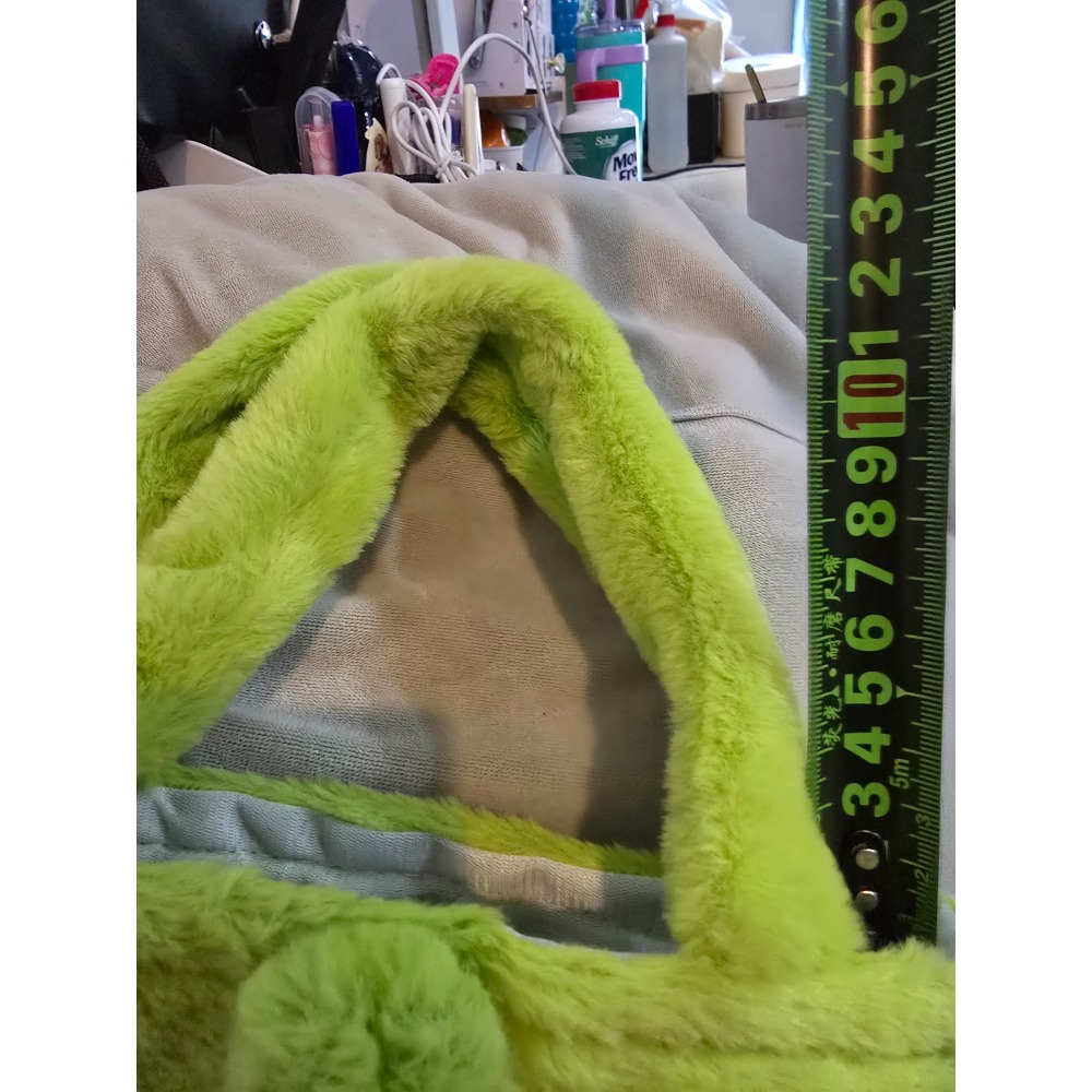 三眼怪 毛絨刺繡小提袋 20×20×10（公分）-細節圖3