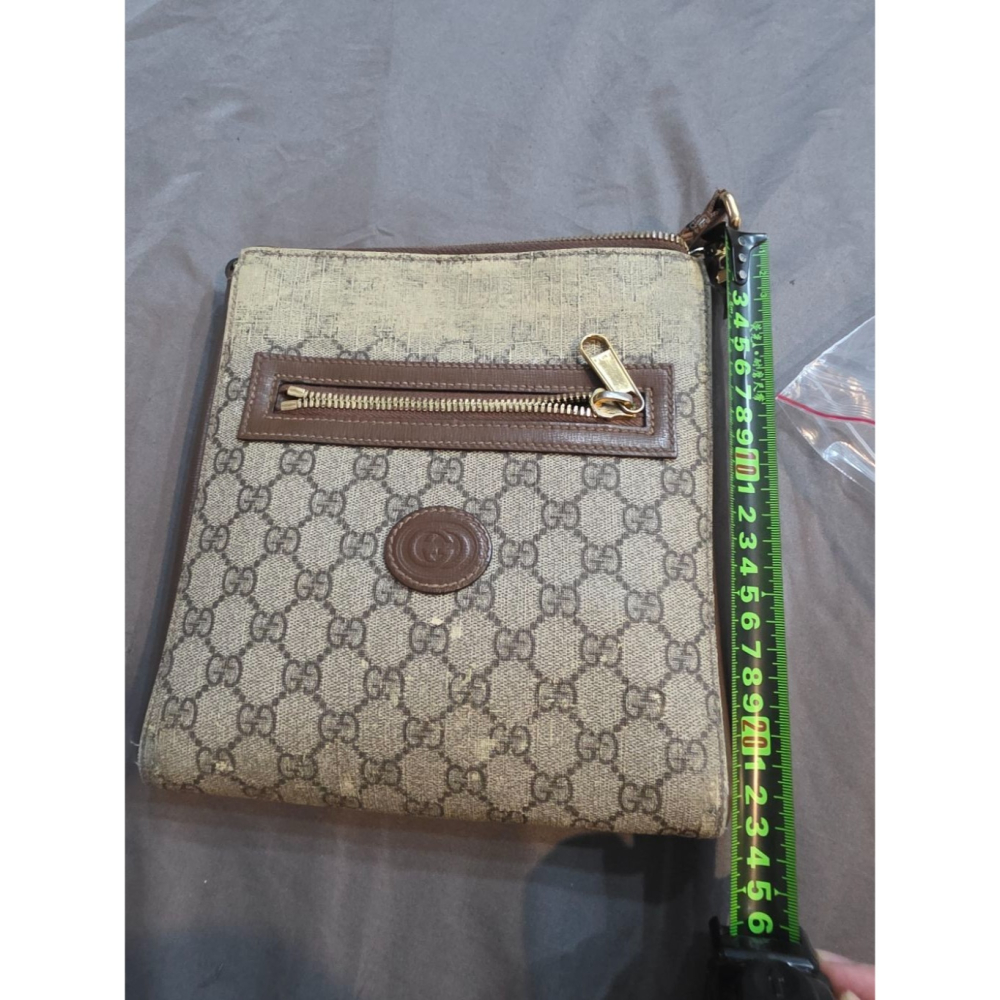 GUCCI 經典Retro系列GG Supreme帆布斜背包 約21 x 23.5 x 4.5cm-細節圖3